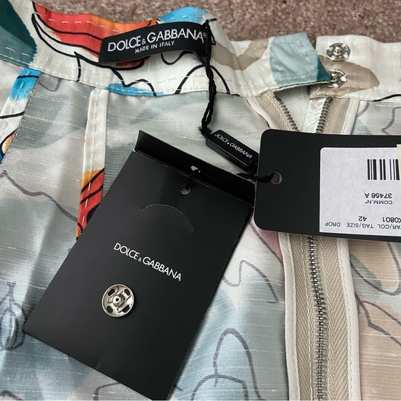 DOLCE & GABBANA Silk Knee Length Floral Skirt Size 42 - Picture 8 of 14